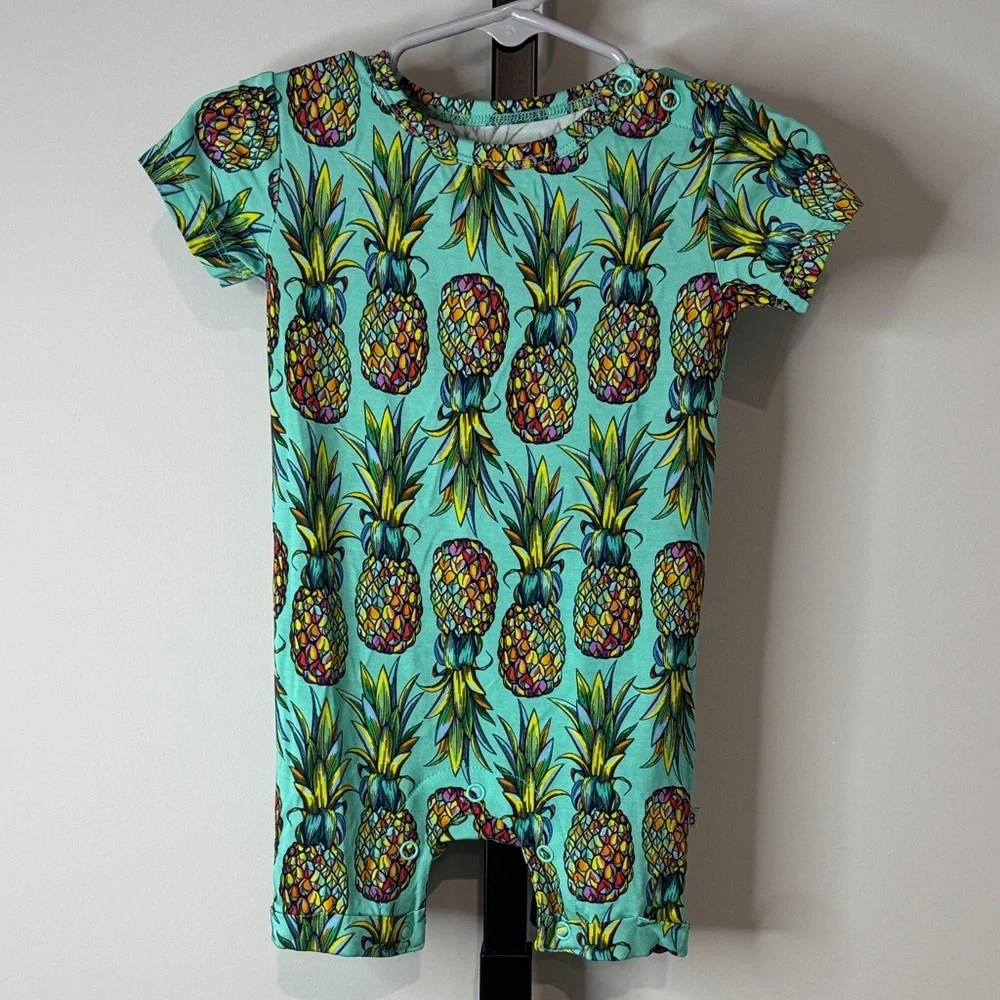 Little Bum Bums Pineapple Print Baby Bamboo Shortie 9-12 Months Like New